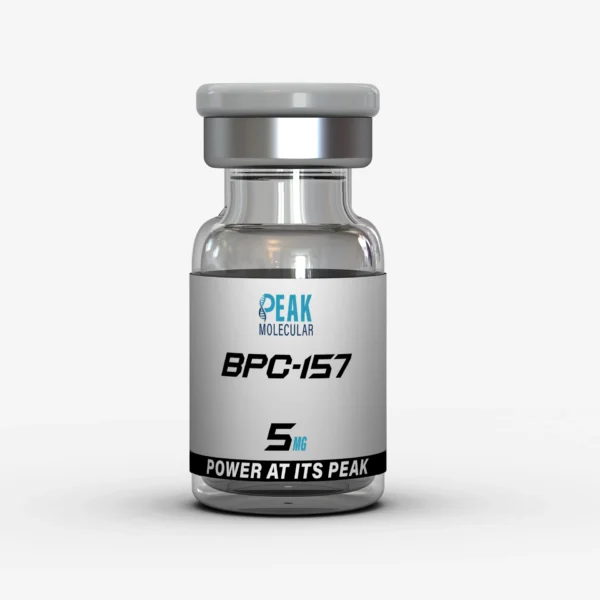 picture of vial of bpc-157 5mg peptide powder by peak molecular