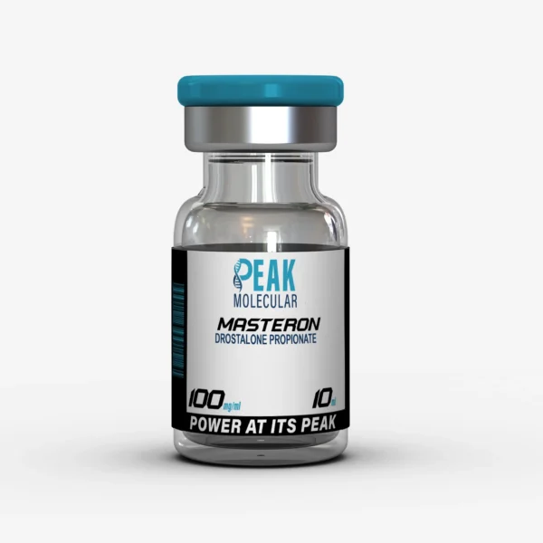 picture of a 10ml vial of masteron propionate 100mg/ml strength by Peak Molecular