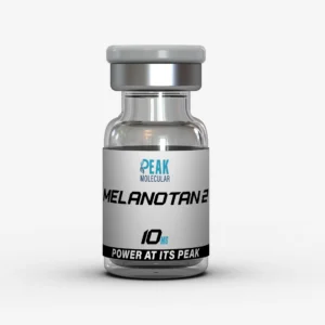 picture of vial of melanotan 2 10mg peptide powder by peak molecular