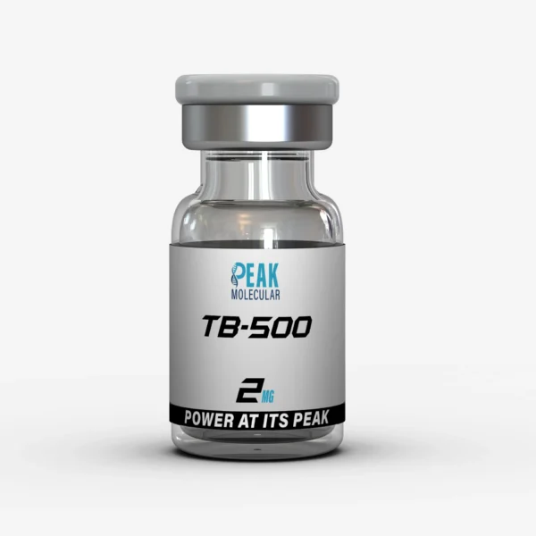 picture of vial of tb-500 2mg peptide powder by peak molecular