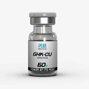 picture of vial of ghk-cu copper peptide 60mg powder by peak molecular