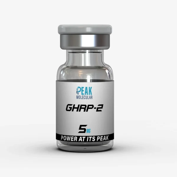 picture of vial of ghrp-2 5mg peptide powder by peak molecular